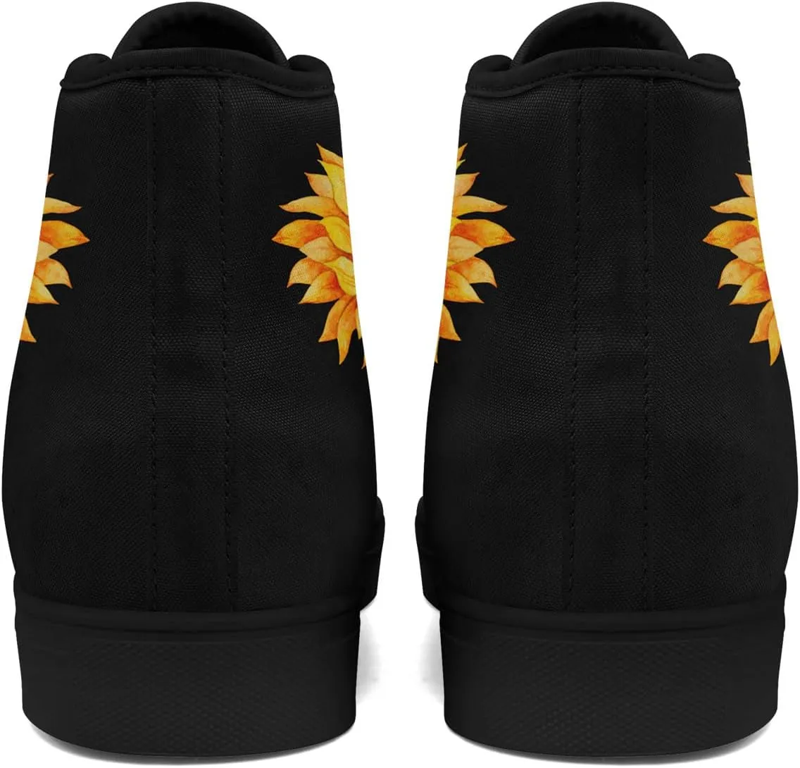 Boho High Top Canvas Shoes for Women Men Lightweight Comfortable Artistic Yoga Style Gift Lace-Up Casual Wear Sneakers