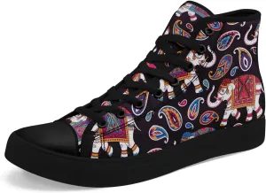 Boho High Top Canvas Shoes for Women Men Lightweight Comfortable Artistic Yoga Style Gift Lace-Up Casual Wear Sneakers