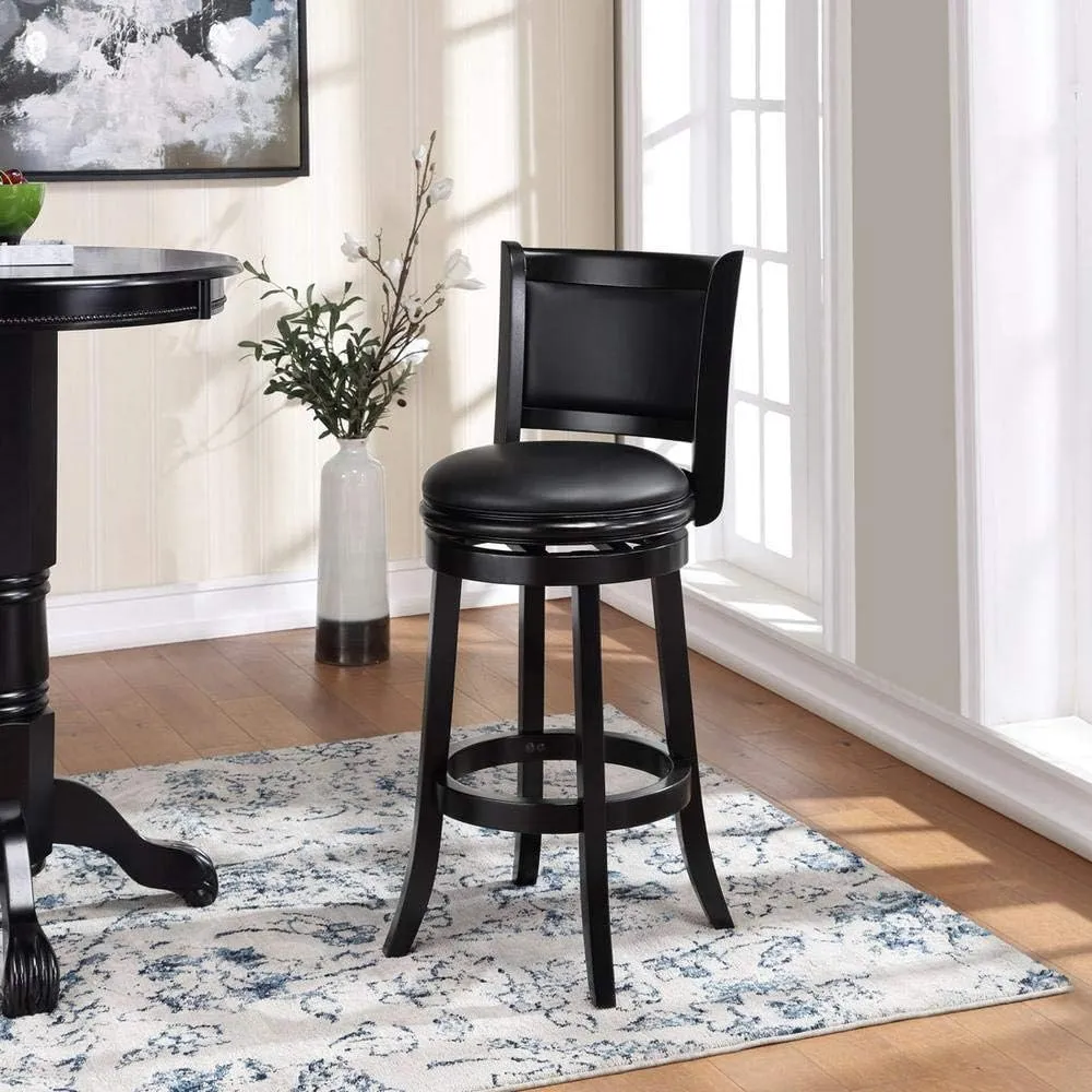 Boraam Augusta Bar Height Swivel Stool, 29-Inch, Black