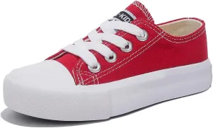 Boys Girls Baby Children's Shoes Low top lace-up Children's Canvas Shoes Back-to-School Season Small White Shoes Children's Sneakers Teens Medium and Large Kids Skateboarding Shoes