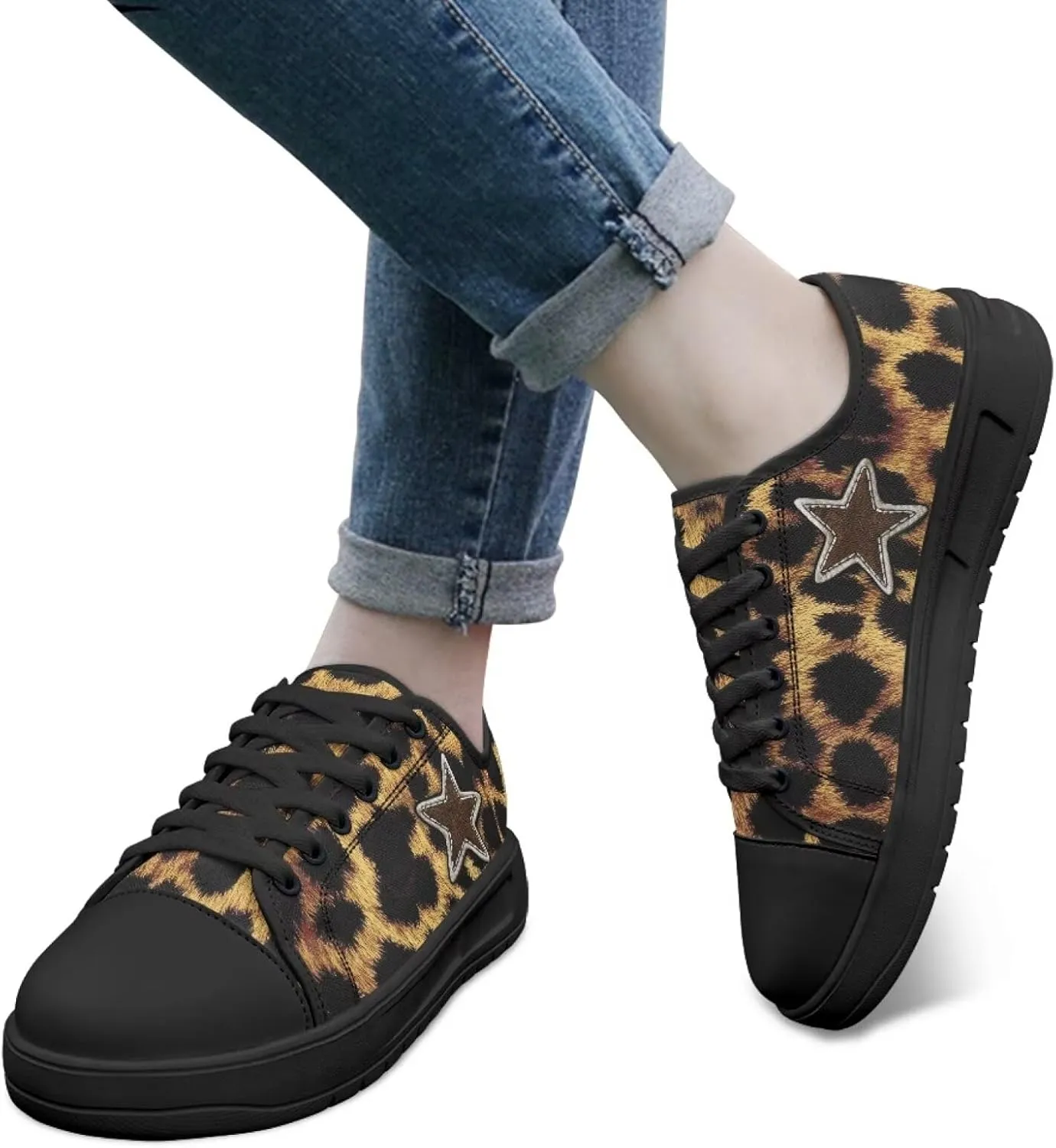 Canvas Shoes Fashion Sneakers for Women Casual Tennis Shoes with Non Slip EVA Sole Low Top Walking Footwear