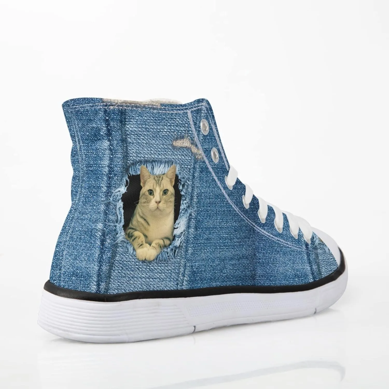 Canvas Shoes for Women High Top Canvas Sneakers Teens Girls Novelty Animal Print Sports Shoes Lightweight Lace ups Casual Walking Shoes