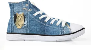 Canvas Shoes for Women High Top Canvas Sneakers Teens Girls Novelty Animal Print Sports Shoes Lightweight Lace ups Casual Walking Shoes