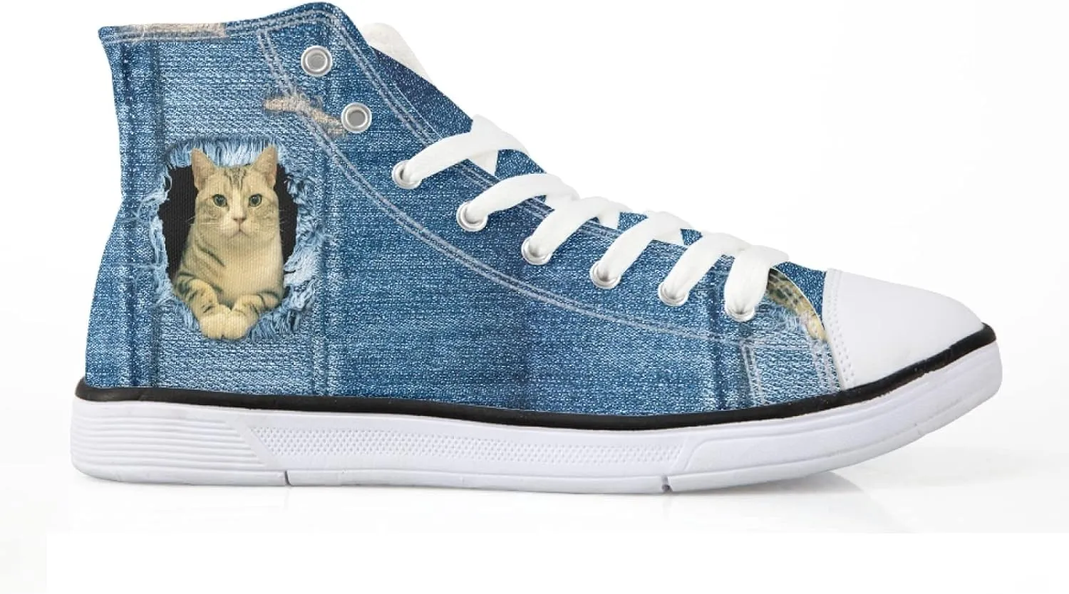 Canvas Shoes for Women High Top Canvas Sneakers Teens Girls Novelty Animal Print Sports Shoes Lightweight Lace ups Casual Walking Shoes