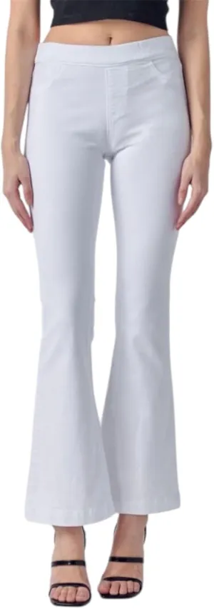 Cello Jeans Women's Mid Rise Comfort Stretch Pull On Flare Jeggings