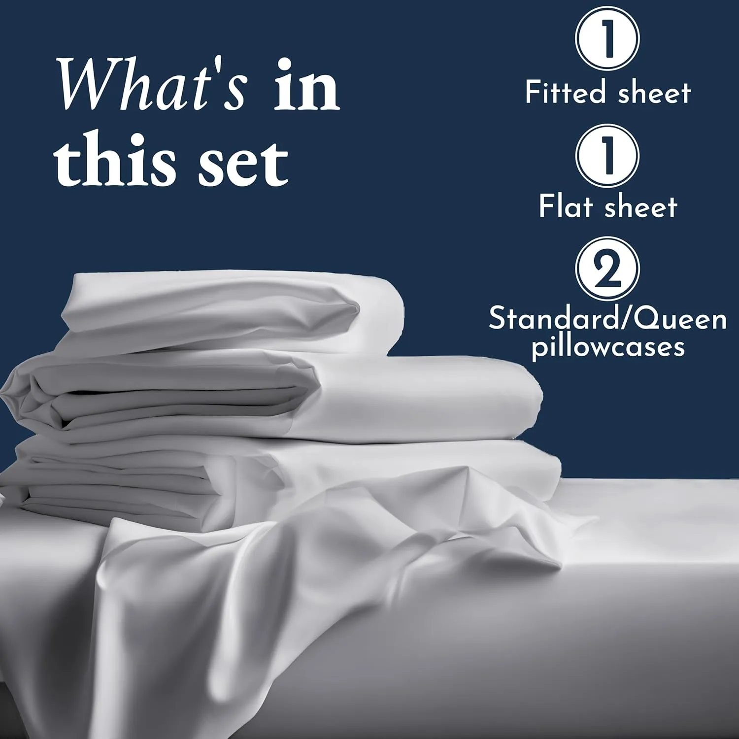 Certified Luxury 100% Egyptian Cotton Sheets, Queen Size Sheets, Deep Pocket Bed Sheets Set, Sateen Cooling Sheets for Hot Sleepers, Queen Egyptian Cotton Sheet Set, Light Grey Queen Sheet Set