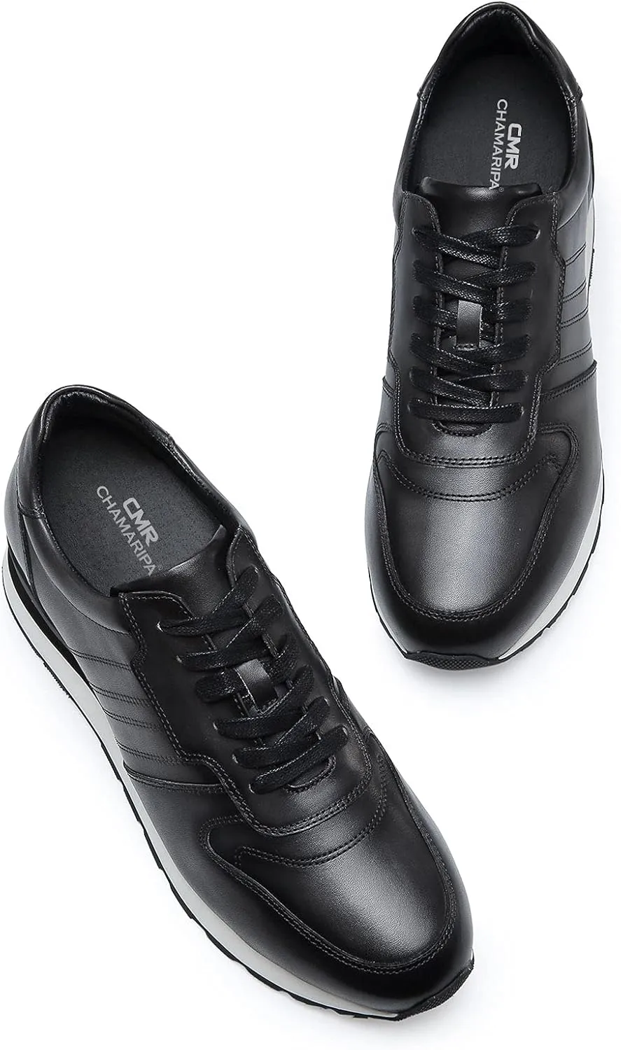 CHAMARIPA Men's Height Increasing Elevator Shoes Invisible Sneakers Lifting Shoes Hidden Heel Trainers