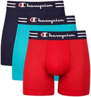 Champion Men's Cotton Moisture-Wicking Performance Stretch Boxer Briefs, 3-Pack