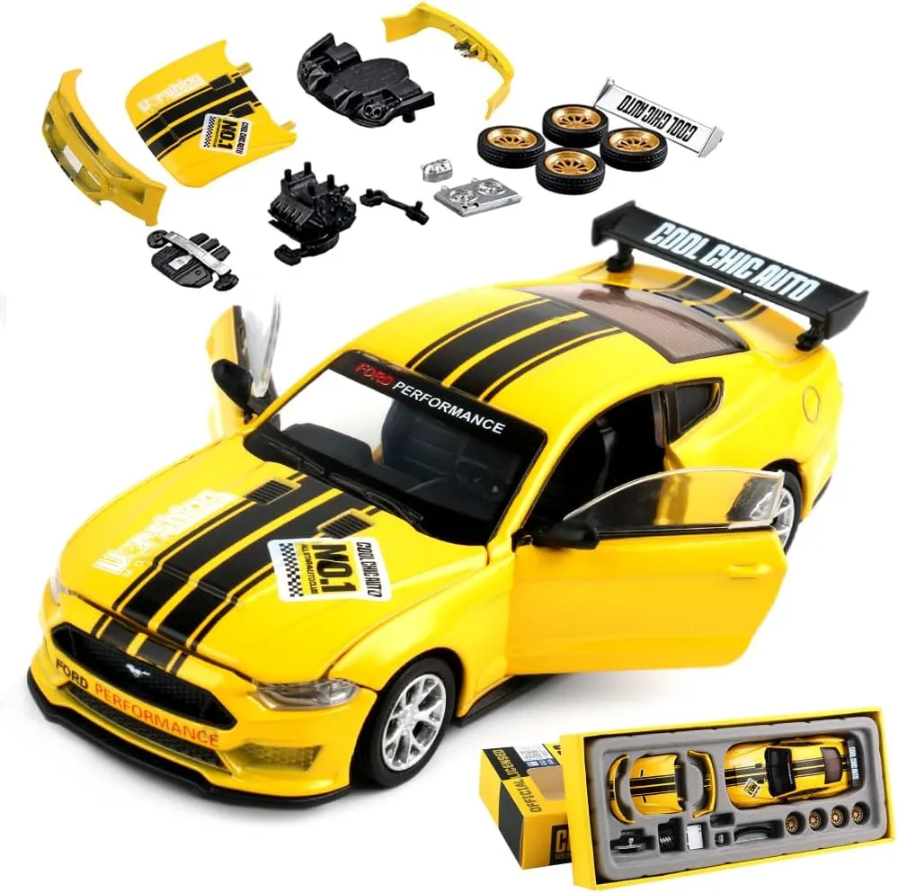 chengchuang GT500 Alloy Toy Cars, 1:42 Disassembly Compatible Car Model, DIY Car Model Kit for Kids Age 13  Adult
