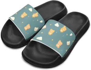 Children's Slippers Beach Sandals Slide Sandals Filp-Flops for Kids Girls Gift for Daughters Little Sisters Black