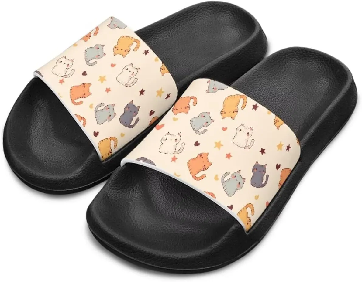 Children's Slippers Beach Sandals Slide Sandals Filp-Flops for Kids Girls Gift for Daughters Little Sisters Black