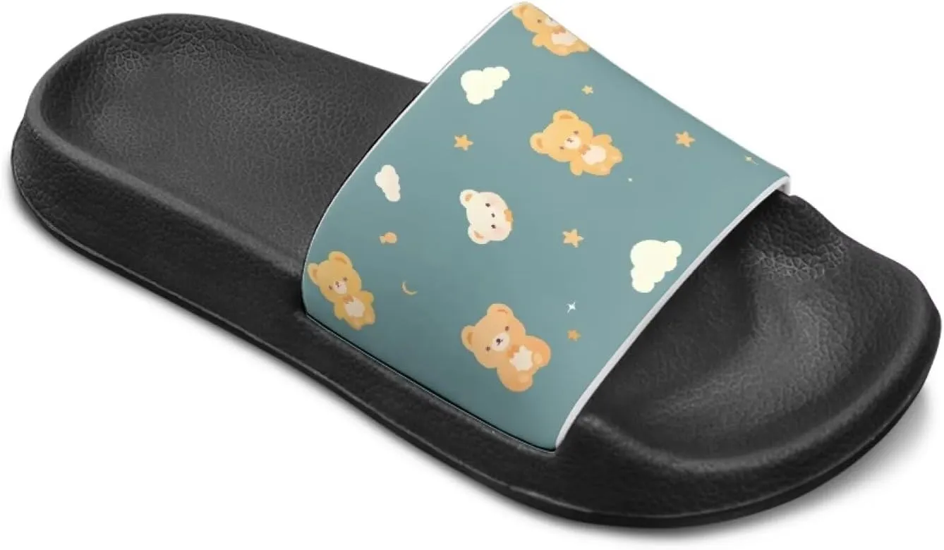 Children's Slippers Beach Sandals Slide Sandals Filp-Flops for Kids Girls Gift for Daughters Little Sisters Black
