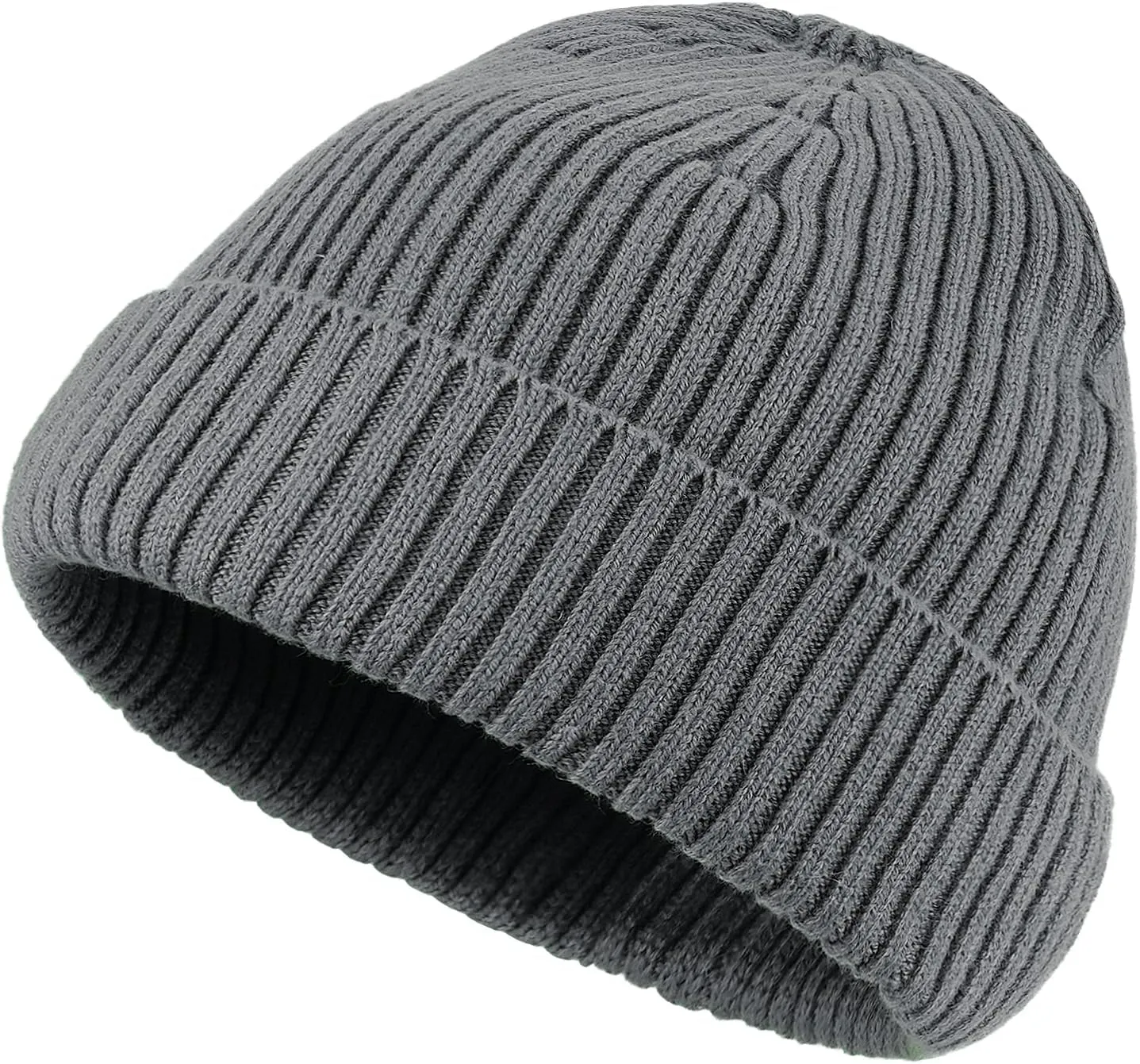 Clakllie Trawler Beanie for Women Men Roll-up Edge Skullcap Soft Warm Fisherman Watch Caps Cuffed Swag Knitted Hat