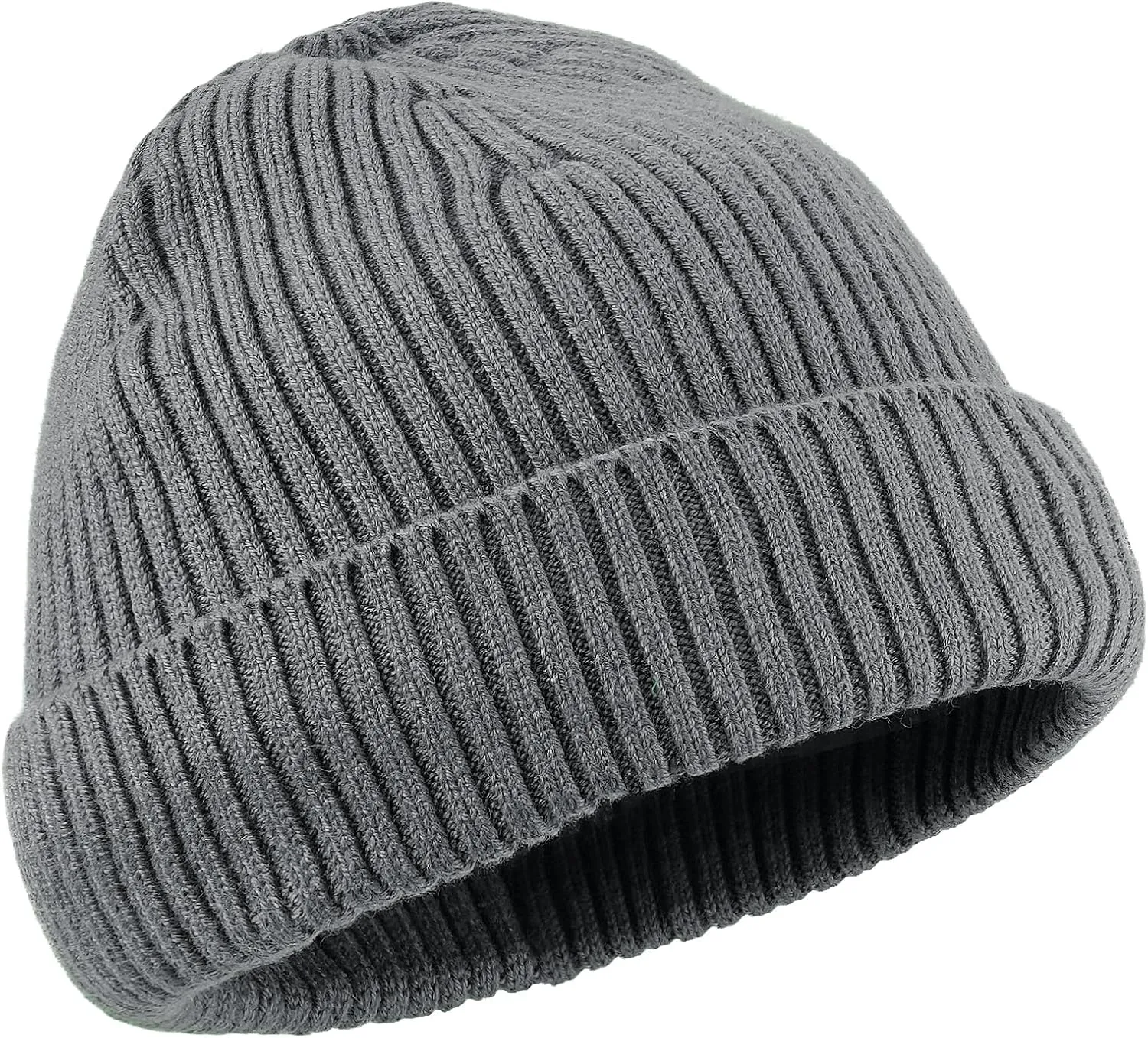 Clakllie Trawler Beanie for Women Men Roll-up Edge Skullcap Soft Warm Fisherman Watch Caps Cuffed Swag Knitted Hat