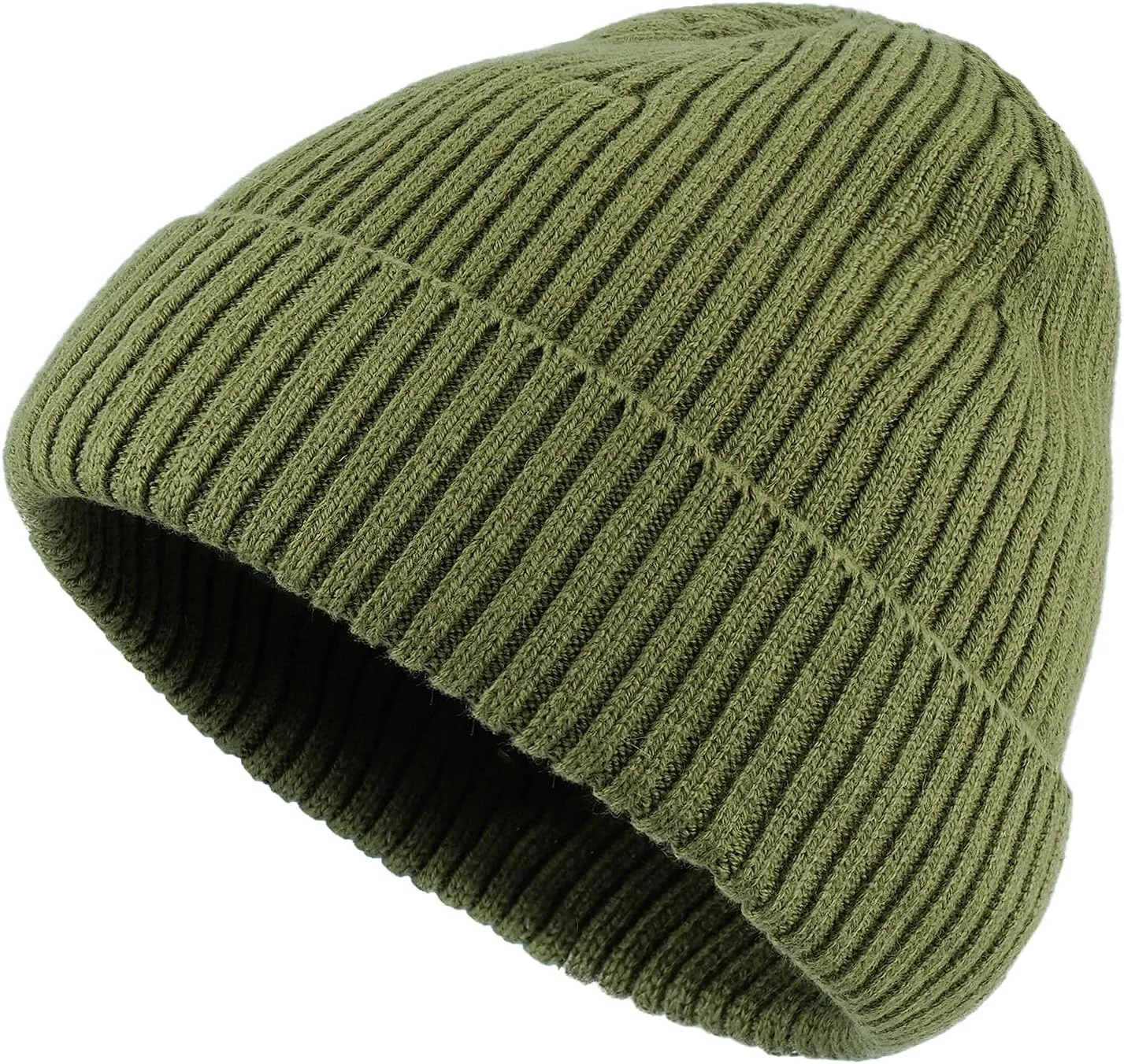 Clakllie Trawler Beanie for Women Men Roll-up Edge Skullcap Soft Warm Fisherman Watch Caps Cuffed Swag Knitted Hat