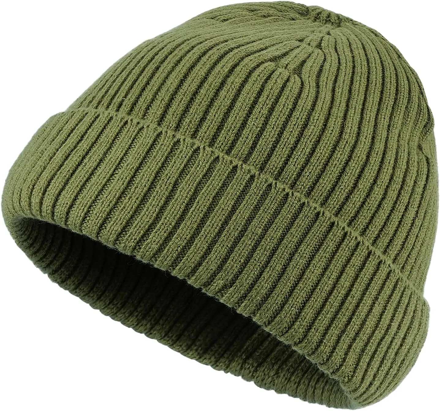 Clakllie Trawler Beanie for Women Men Roll-up Edge Skullcap Soft Warm Fisherman Watch Caps Cuffed Swag Knitted Hat