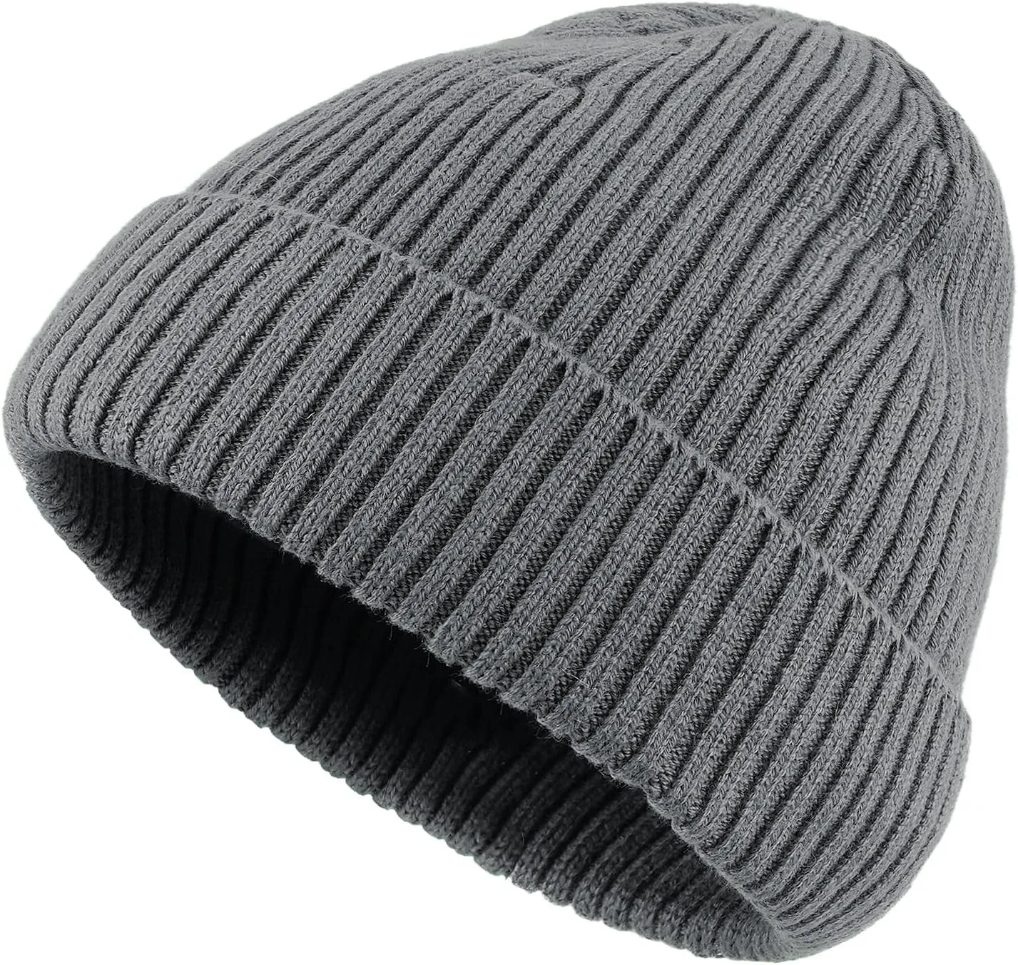 Clakllie Trawler Beanie for Women Men Roll-up Edge Skullcap Soft Warm Fisherman Watch Caps Cuffed Swag Knitted Hat
