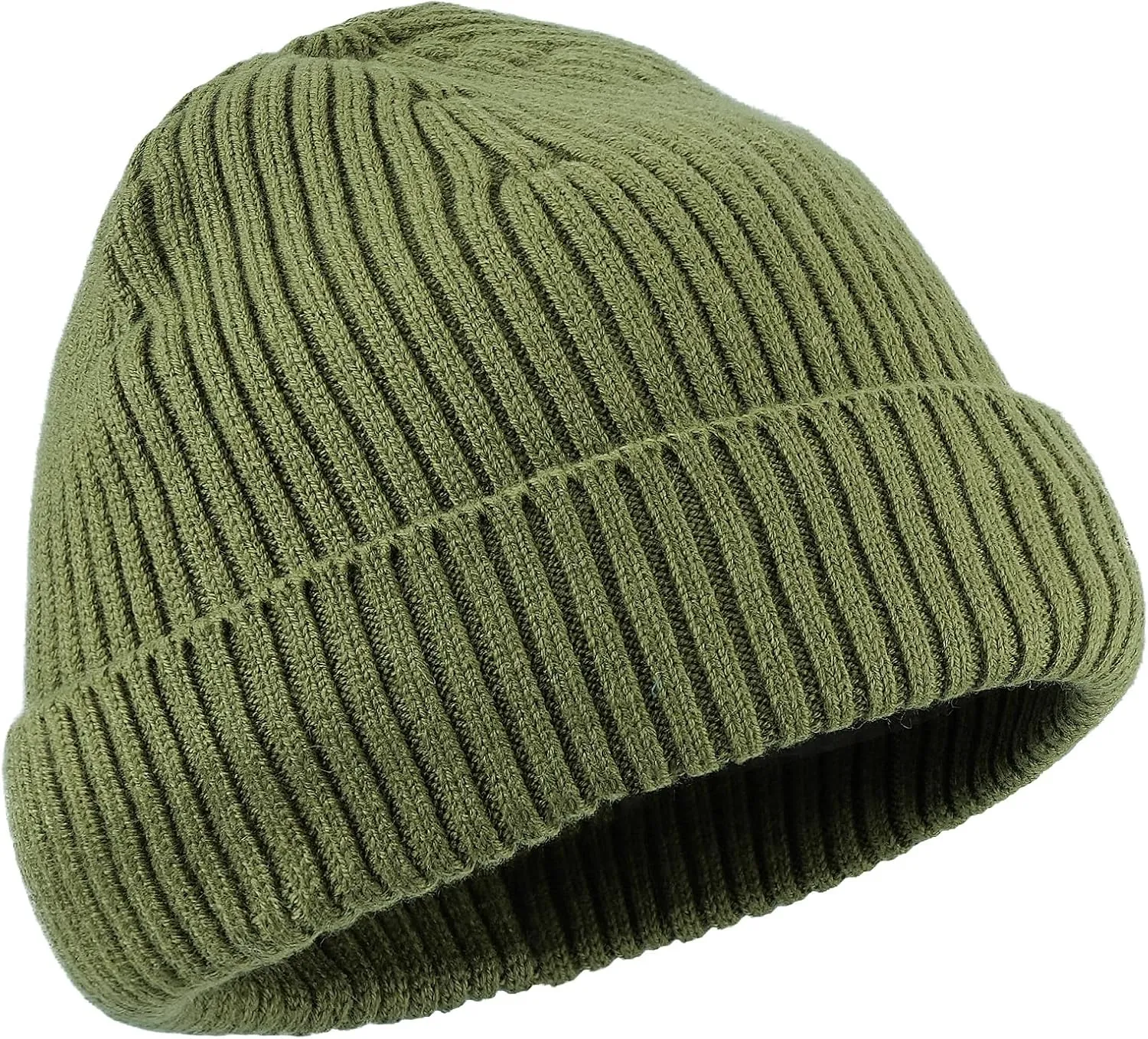 Clakllie Trawler Beanie for Women Men Roll-up Edge Skullcap Soft Warm Fisherman Watch Caps Cuffed Swag Knitted Hat