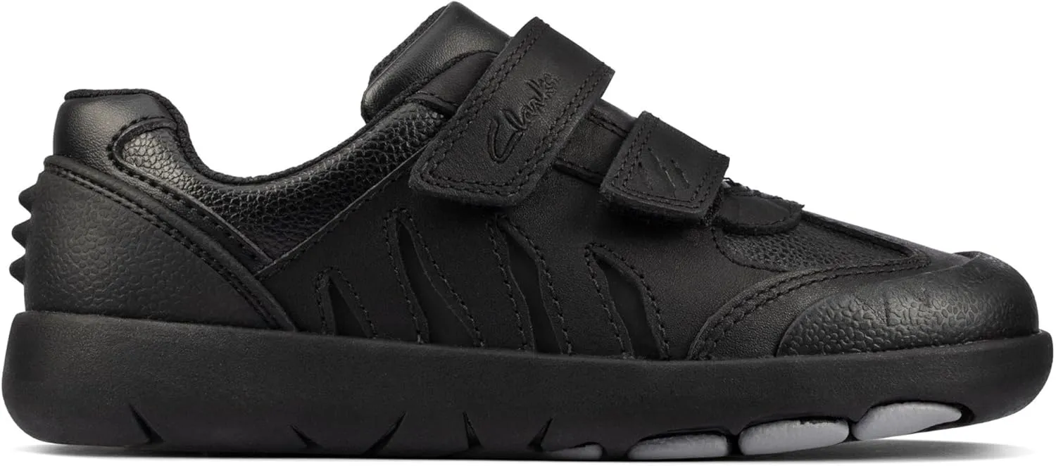 Clarks Tiny Dusk T Girls Sneakers, Black F, 13 UK Child