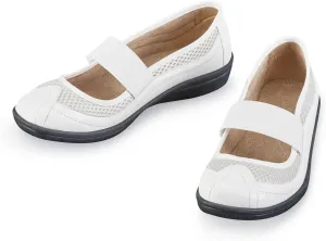 Collections Etc Women's Extra-Wide Width Mary Jane Strap Shoes Black 6