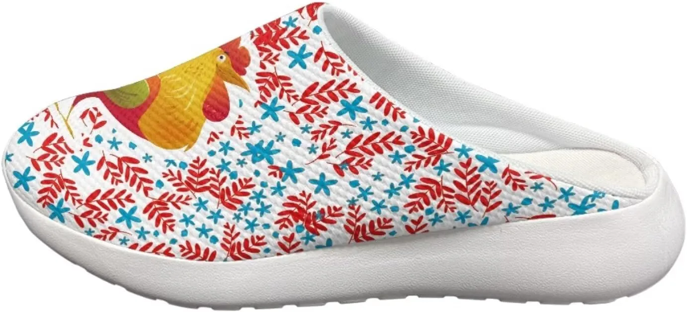 Coloranimal Cute Animal Floral Pattern Pull On Slippers for Women Beach Flat Shoes