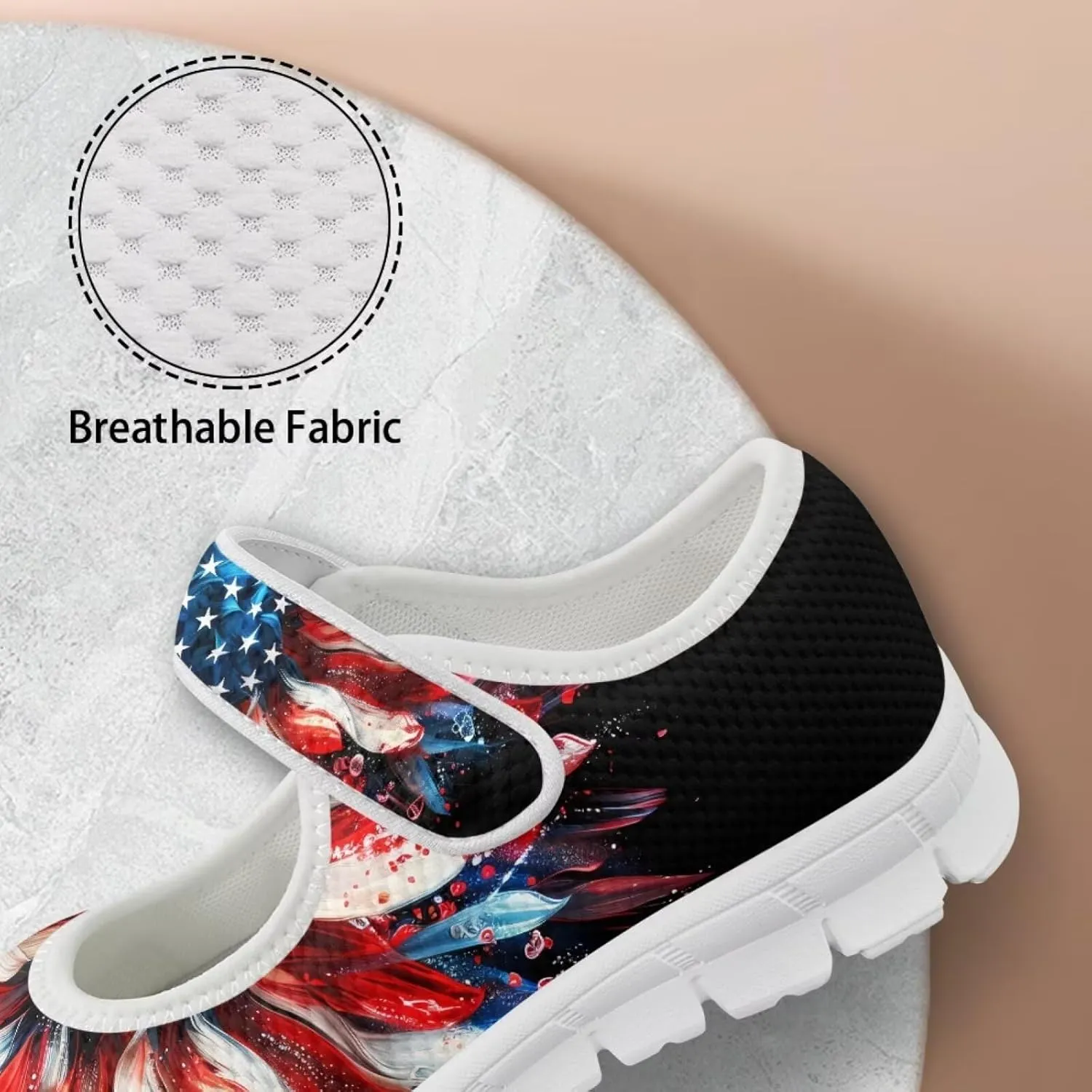 Coloranimal Mary Jane Flats Shoes for Women Dressy Casual Womens Mary Jane Shoes Magic Sticker Slip On Shoes Falts Shoes Mesh Ballet Shoes