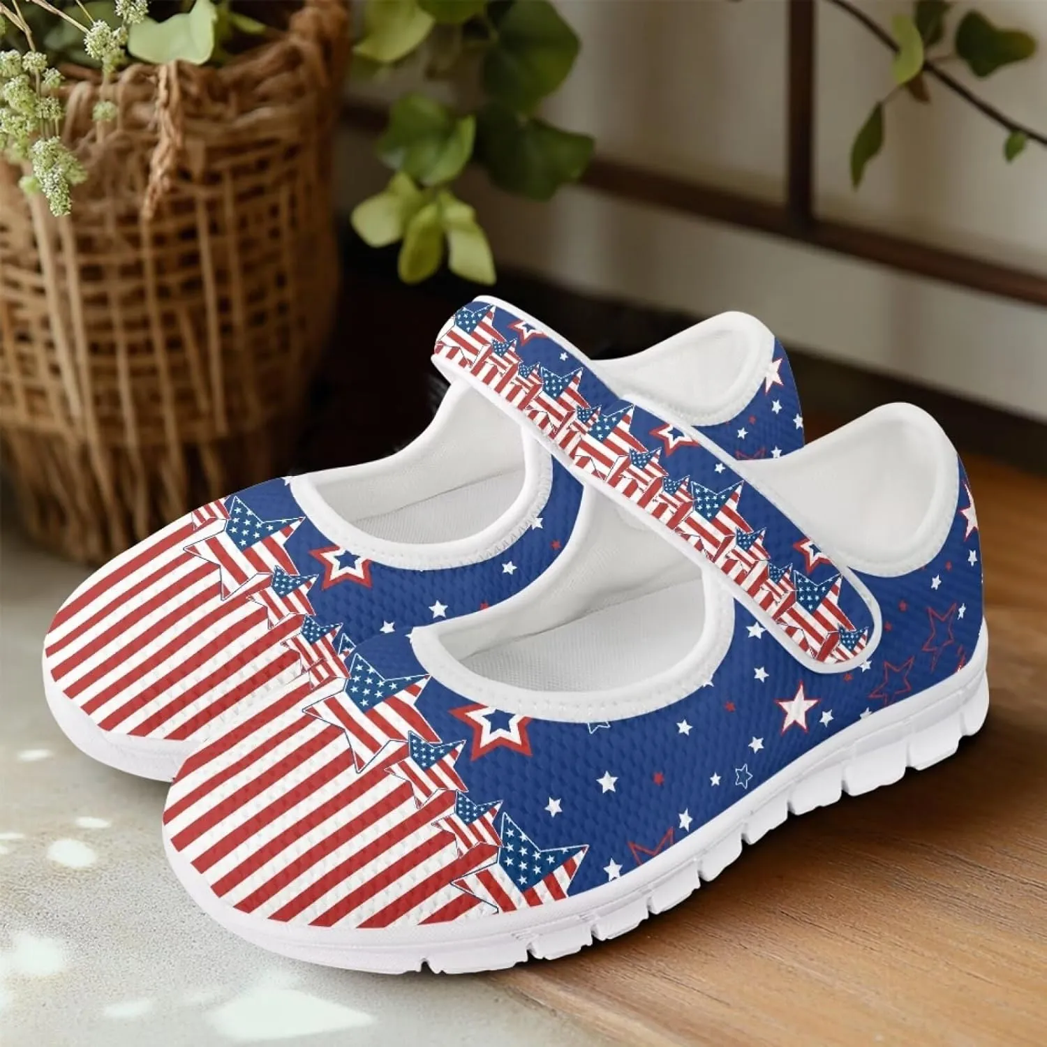Coloranimal Mary Jane Flats Shoes for Women Dressy Casual Womens Mary Jane Shoes Magic Sticker Slip On Shoes Falts Shoes Mesh Ballet Shoes