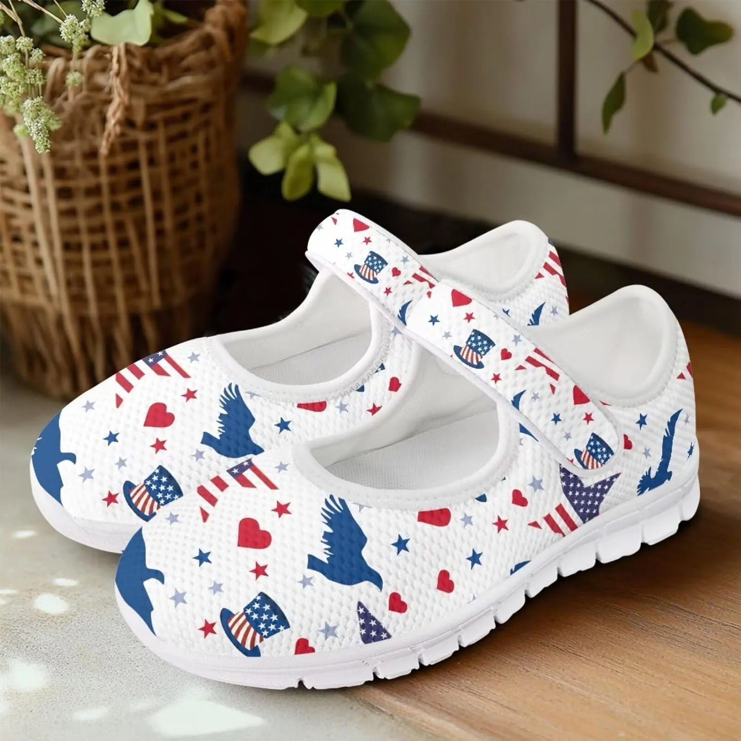 Coloranimal Mary Jane Flats Shoes for Women Dressy Casual Womens Mary Jane Shoes Magic Sticker Slip On Shoes Falts Shoes Mesh Ballet Shoes