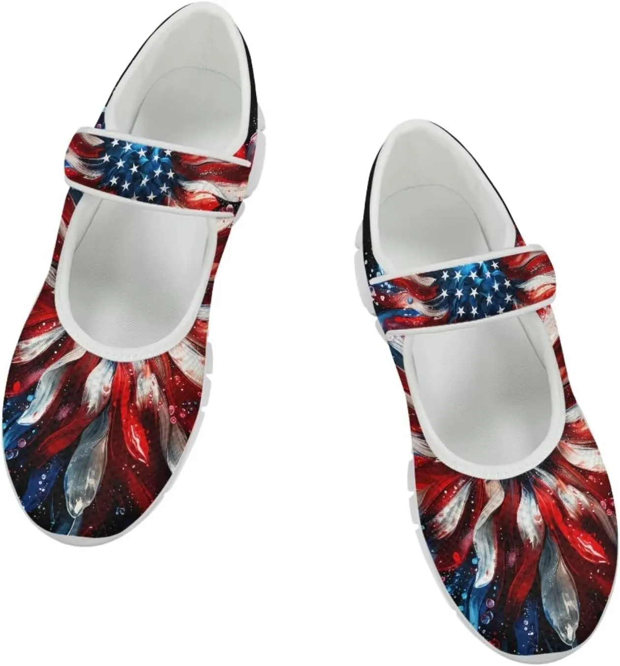 Coloranimal Mary Jane Flats Shoes for Women Dressy Casual Womens Mary Jane Shoes Magic Sticker Slip On Shoes Falts Shoes Mesh Ballet Shoes