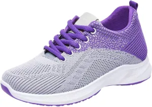 Comfortable Shoes for Women Non Slip Lightweight Fashion Running Shoes Breathable Mesh Knit Sneakers Casual Walking Athletic Outdoor Shoe On Feet All Day