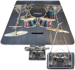 Cool Drum Set Picnic Blanket Outdoor, Oversized Beach Blanket, Foldable Lightweight Waterproof Sand Cushion Suitable for Beaches, Camping Grasslands Mat
