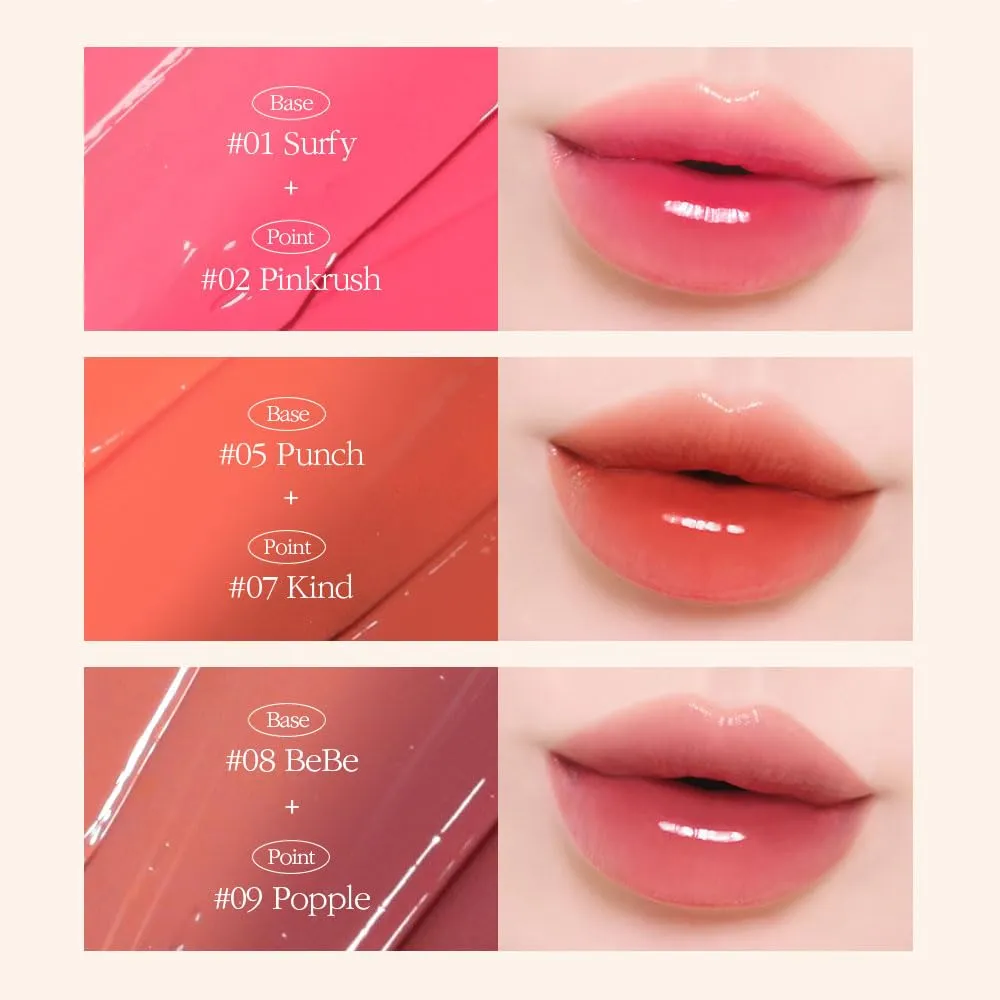 COSNORI Flow Wave Lip Tint - Vegan Glassy Lip Gloss, Lightweight & Long-lasting, Plant-derived Oil Moisturizer, K-Beauty (10 CORAL BOUQUET)