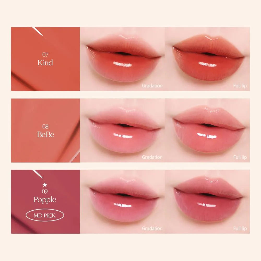COSNORI Flow Wave Lip Tint - Vegan Glassy Lip Gloss, Lightweight & Long-lasting, Plant-derived Oil Moisturizer, K-Beauty (10 CORAL BOUQUET)