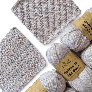 Cotton to The Core Speckled Soft Baby Yarn for Crocheting, 6 Skeins, 810Yds/300G, Free Patterns - Size 3 DK Light Worsted Weight Cotton Yarn for Knitting - Confetti Snow