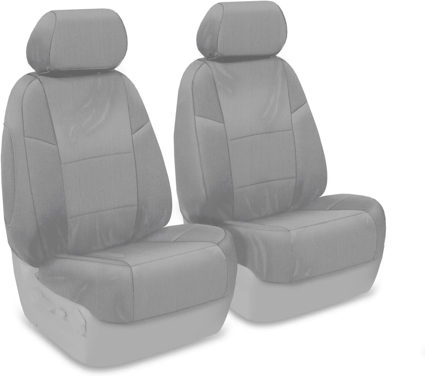 Coverking Custom Fit Front 50/50 Bucket Seat Cover for Select Nissan NV3500 Models - Ballistic (Light Gray)