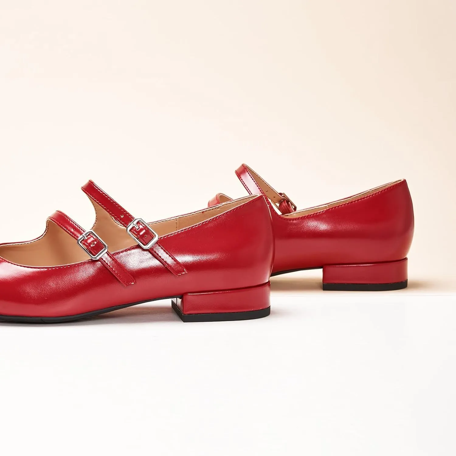 C.Paravano Luxury Mary Jane Ballet Flats: Adjustable Double Straps & Square Toe|Premium Comfort for Gallery Openings, Spring Brunches|Style w/Midi Skirts or Cropped Trousers
