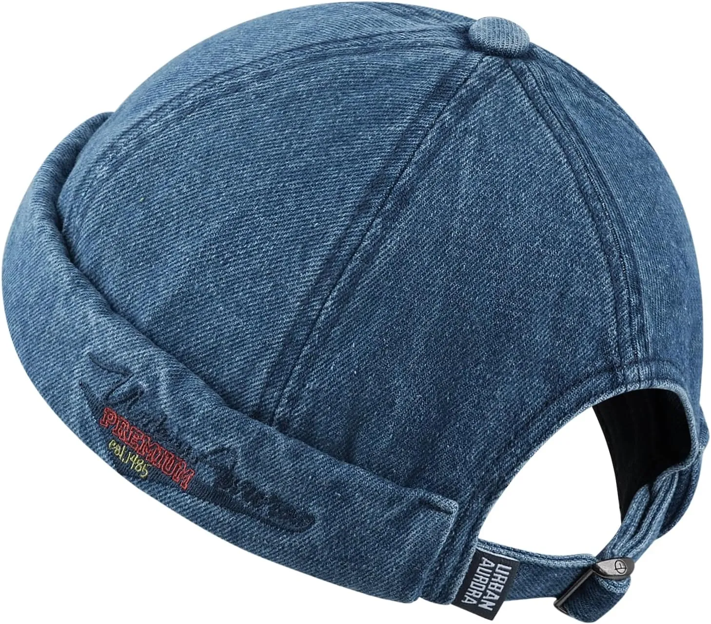 Croogo Denim Docker Hat Fashion Brimless Beanie Hat Retro Worker Skull Cap Rolled Cuff Sailor Cap Hip Hop Dancing Watch Cap