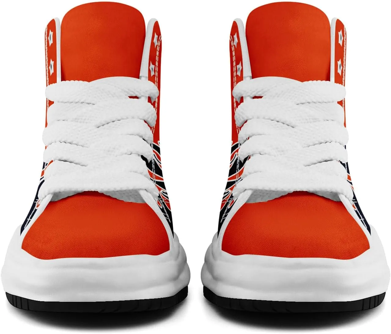 Custom Flame High-Top Platform Sneakers, Fashion Chunky Elevated Canvas Trainers for Streetwear Race Casual Footwear