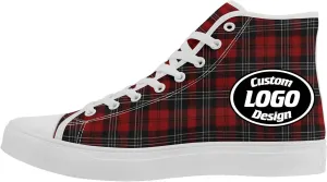 Custom High-Top Canvas Sneakers with Your Logo Image Name Words Trendy Casual Comfort Light Weight Fashion Daily Wear Shoes