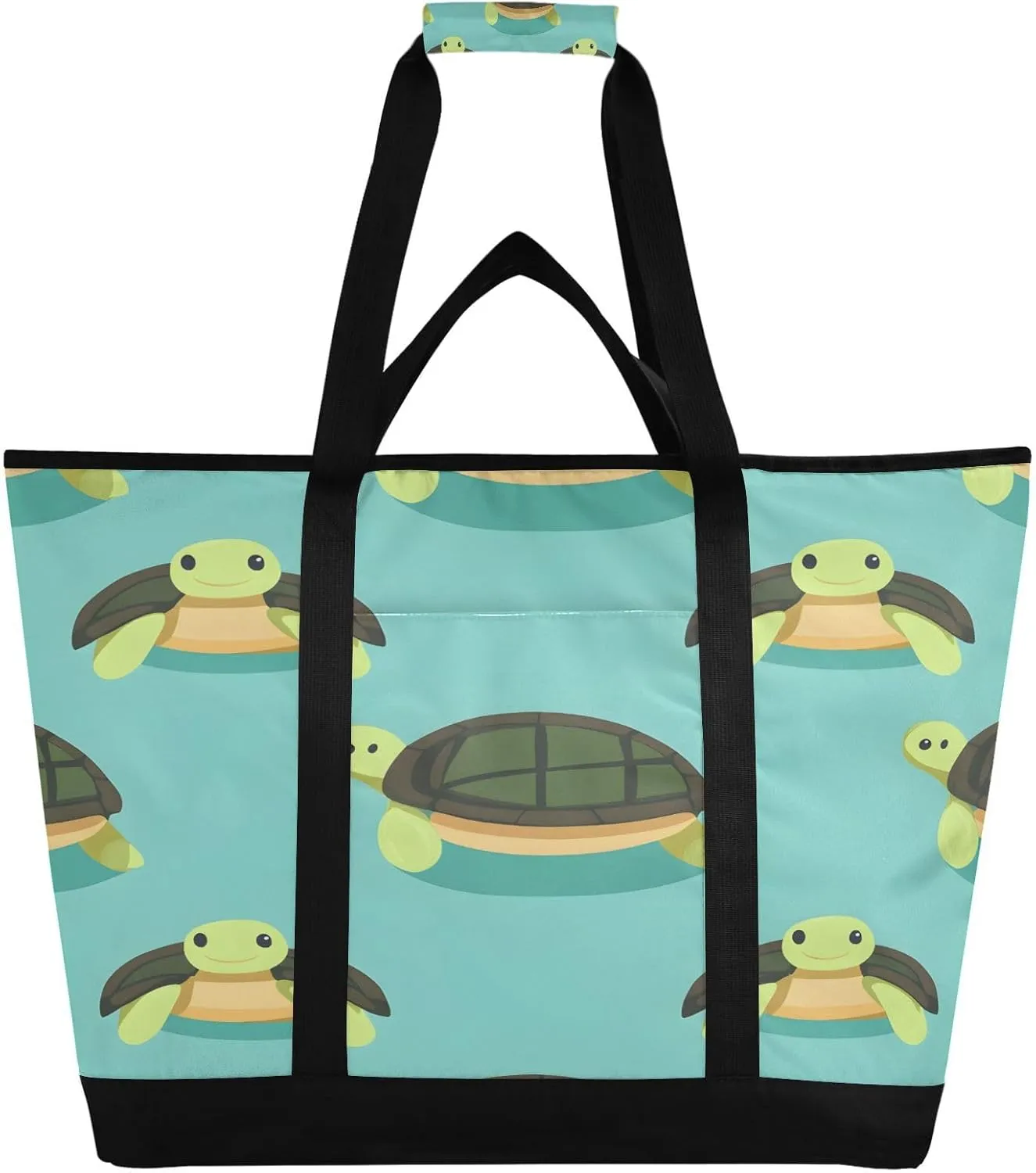 Cute Turtles Reusable Insulated Lunchbox Cooler Bag, Leakproof Kitchen Grocery Bag Collapsible Portable Cooler Tote Bag for Picnic, Camping, Office, Travel