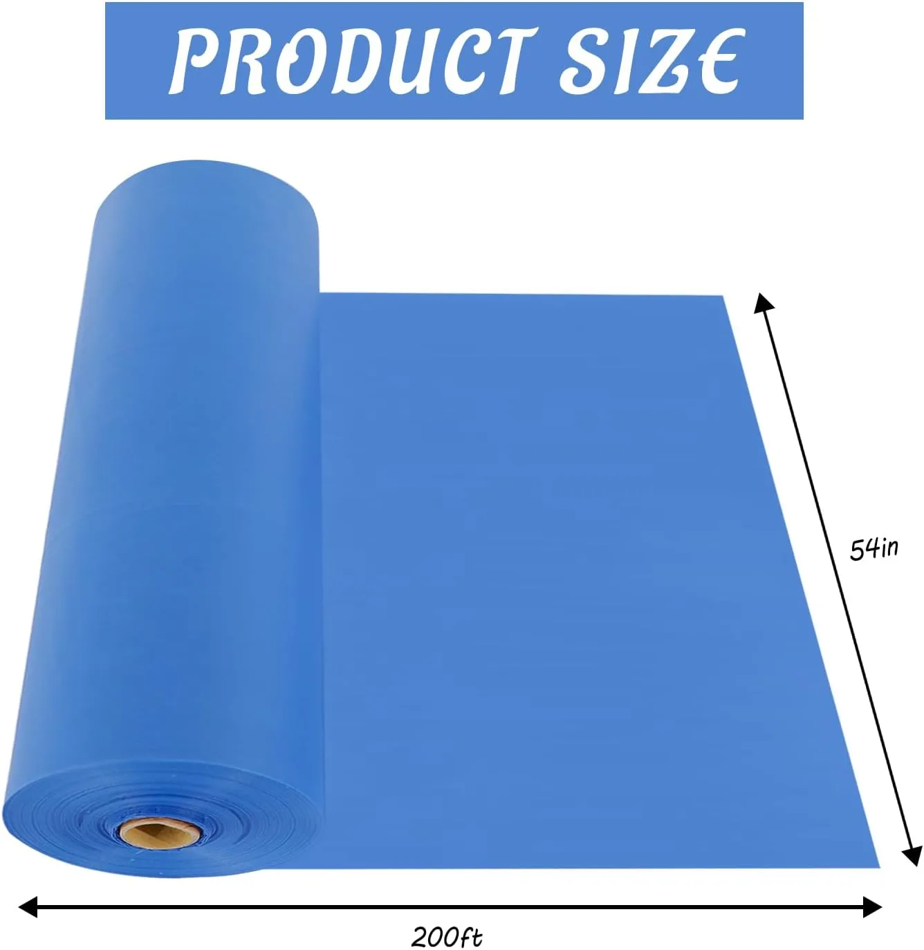 CXPSINC 54 Inch X 200 Feet Plastic Table Cover Roll Disposable Tablecloth with Slide Cutter for All Type/Shape Tables | Picnic, Party, Banquet, Birthdays, Weddings (Blue)
