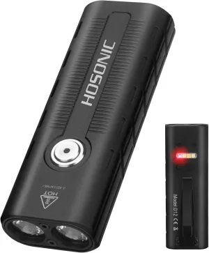 D12 Rechargeable EDC Flashlight, Small Flat Flashlights Powerful with Red Light,Pocket Clip and Magnetic, LED Super Bright Flash Light 10 Modes for Home Camping Emergencies