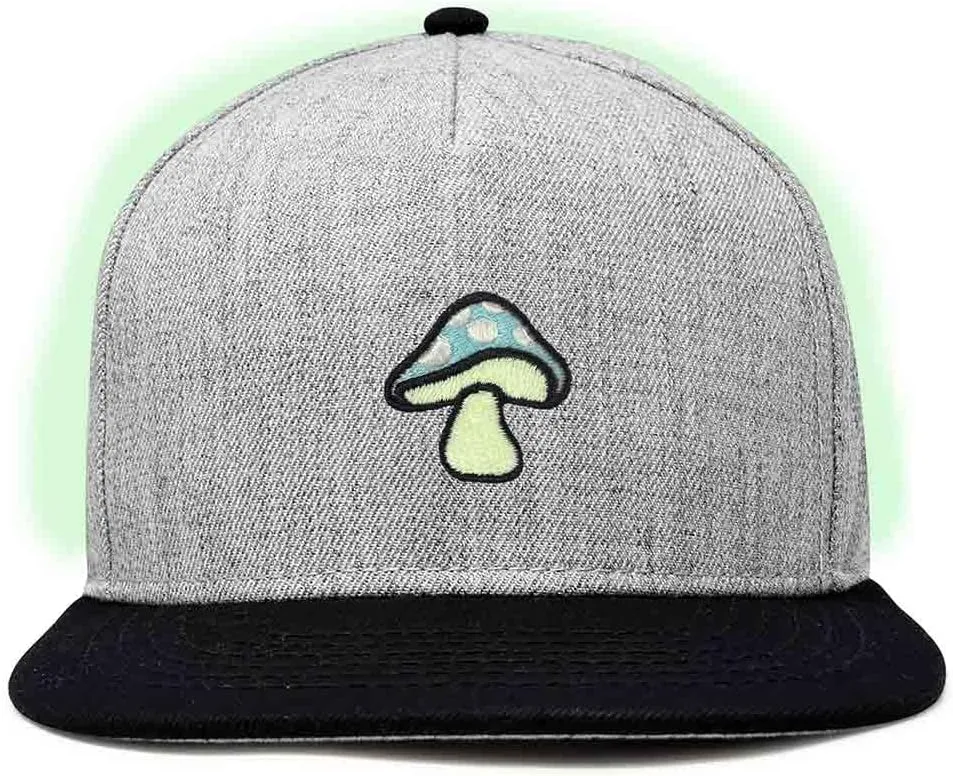 DALIX Mushroom Embroidered Glow in The Dark Hat Snapback Hat Baseball Cap Men