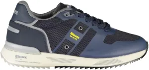 Dapper Blue Sneakers with Contrast Men's Detailing, 12