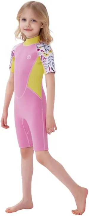 Dark Lightning 3/2mm Kids Wetsuit for Boys and Girls, Neoprene Thermal Swimsuit, Toddler/Junior/Youth One Piece Wet Suits for Scuba Diving