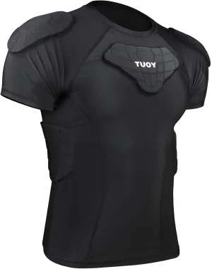 DGXINJUN Men Padded Chest Rib Protector Vest 4-Pads Shirt for Adult Football Baseball Softball Rugby Basketball