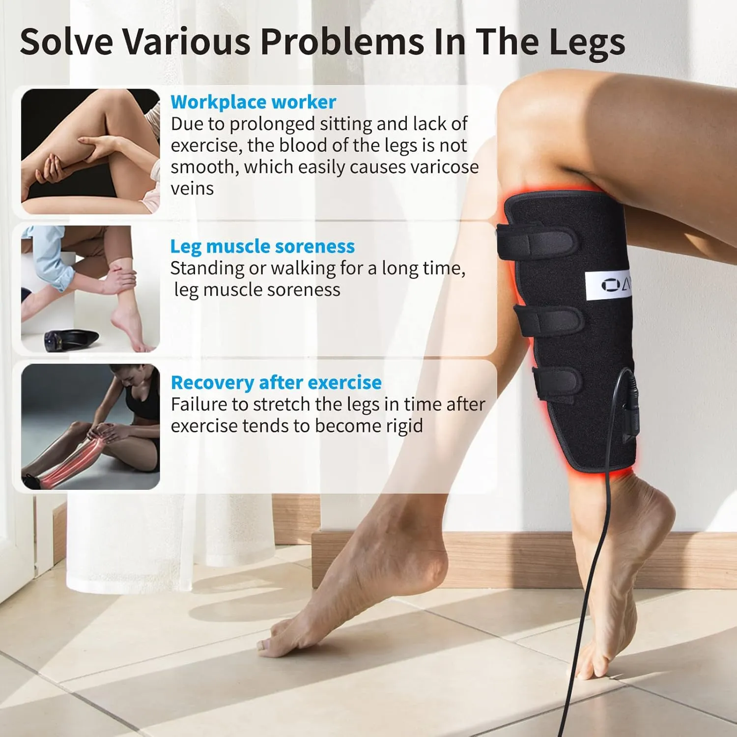 DGXINJUN Red Light Therapy Device for Body Calf Arm Pain Relief Near Infrared Light Therapy 850nm LED Muscle Wrap for Leg Home Use Nerve Damage Deep Penetrating Heals