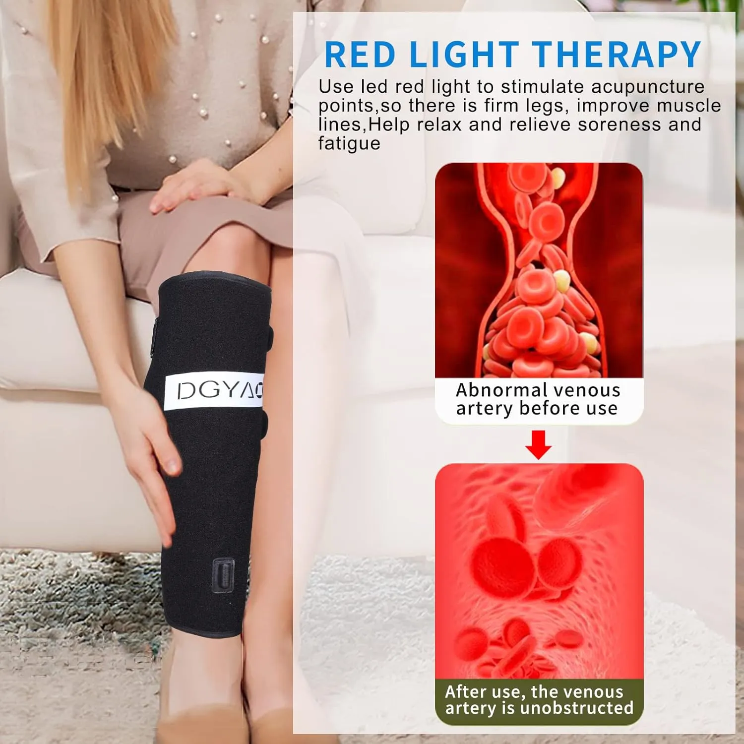 DGXINJUN Red Light Therapy Device for Body Calf Arm Pain Relief Near Infrared Light Therapy 850nm LED Muscle Wrap for Leg Home Use Nerve Damage Deep Penetrating Heals