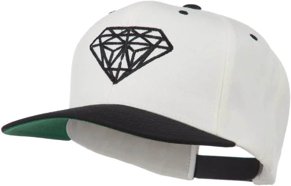 Diamond Embroidered Snapback Two Tone Cap