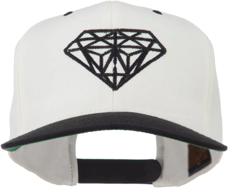 Diamond Embroidered Snapback Two Tone Cap